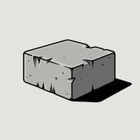 Minimalist Hollow Concrete Block in Flat Style vector