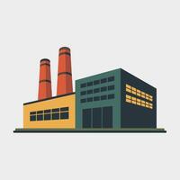 Minimalist Factory Design with Smokestacks vector