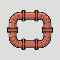 Stylized Pipe System with Valves and Connectors vector
