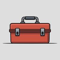 Flat Illustration of a Closed Metal Toolbox vector