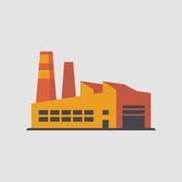 Flat Illustration of an Industrial Factory Building vector