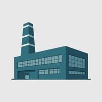 Factory Building with Smoke and Industrial Details vector