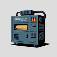 Flat Illustration of a Compact Generator Machine vector