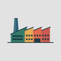 Industrial Facility Illustration with Bold Shapes vector