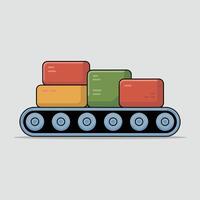 Flat Illustration of a Factory Conveyor Belt vector