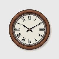 Minimalist Wall Display with Clock and Hanging Art vector