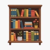 Minimalist Bookshelf with Neatly Arranged Items vector