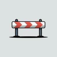 Flat-Style Safety Barrier with Striped Pattern vector
