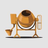 Flat Illustration of a Portable Cement Mixer vector