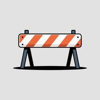 Flat Illustration of a Road Barrier on White Background vector