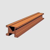 Heavy Steel I-Beam in Clean Flat Art vector