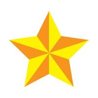 Bright Geometric Yellow Star with Gradients on a White Background vector