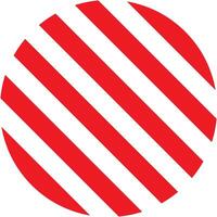 Red and White Striped Circle in Minimalist Design Style vector
