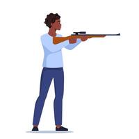 Person aiming a rifle illustration vector