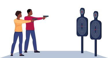 Shooting practice with targets vector