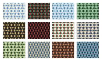 Colorful diamond pattern collection for designs vector