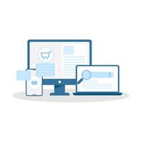 Flat computer update and laptop, phone, Suitable for business, website vector