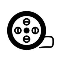 Well crafted glyph icon showing film reel archive. vector