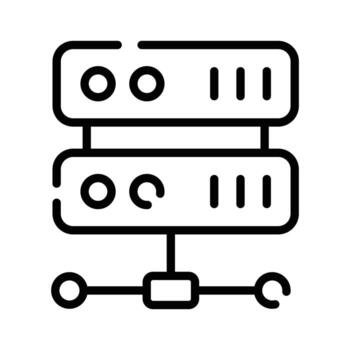 bien hecho a mano lineal icono demostración compartido servidor conexión vector