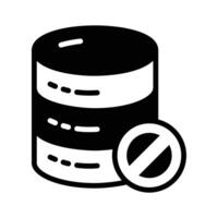 A stylish glyph icon for block database task. vector