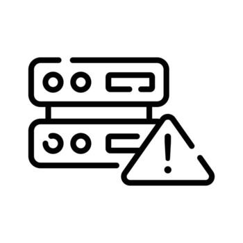 cheque fuera esta lineal icono de servidor error advertencia vector