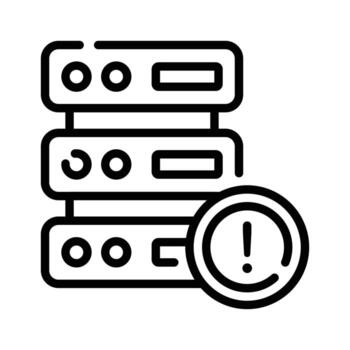 agarrar esta contorno icono de servidor advertencia mensaje vector