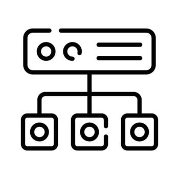 cheque fuera esta contorno icono de servidor red vector