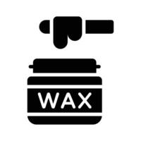 A captivating glyph icon showing wax container and spatula vector