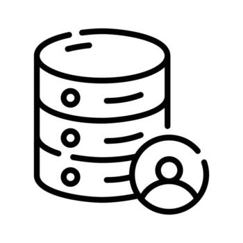 tener un Mira a esta personal base de datos contorno icono vector