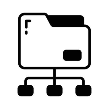 un personalizable glifo icono de compartido carpeta. vector