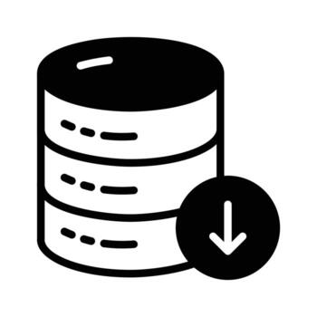 base de datos descargar icono diseñado en glifo estilo. vector