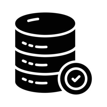 agarrar esta glifo icono de cheque base de datos operación vector