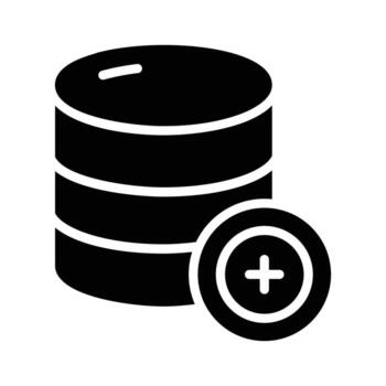 fácil a editar glifo icono de nuevo base de datos creación vector