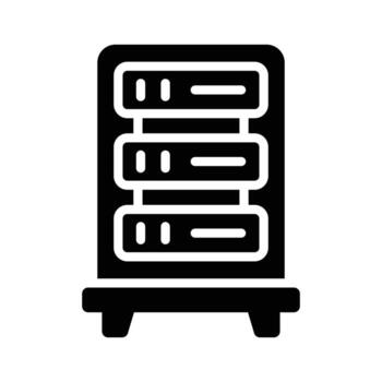 un personalizable glifo icono de servidor estante preparar vector