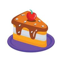 A neat 2d style icon of layered cake slice vector