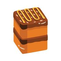 A rich 2d style icon of layered chocolate cake vector