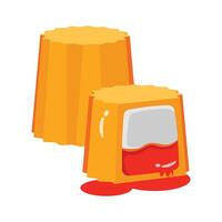 A gooey 2d style icon of caramel chocolate bar vector