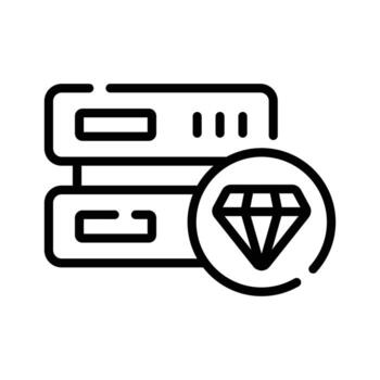 un limpiar lineal icono de prima servidor hospedaje vector