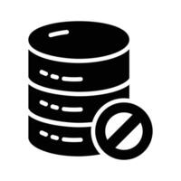 A stylish glyph icon for block database task vector