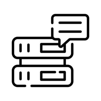 An editable outline icon of server message alert vector