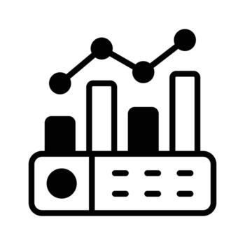 A visually engaging glyph icon of server analysis chart. vector