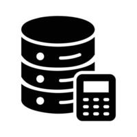 A visually appealing glyph icon of accounting database vector