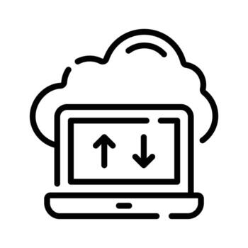 de moda lineal icono representando nube transferir puerta vector