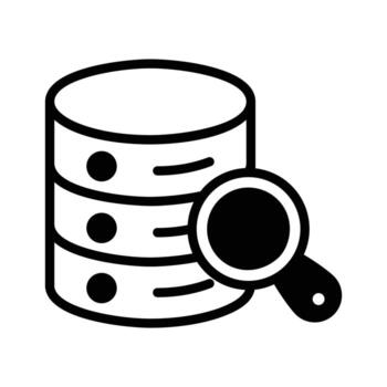 agarrar esta glifo icono para base de datos buscar solución. vector