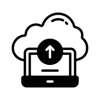 moderno glifo icono demostración nube subiendo interfaz. vector
