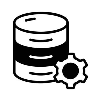 un moderno glifo icono de base de datos administración panel. vector