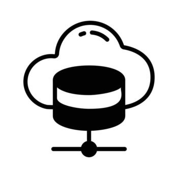 visualmente atractivo glifo icono para compartido db registros. vector