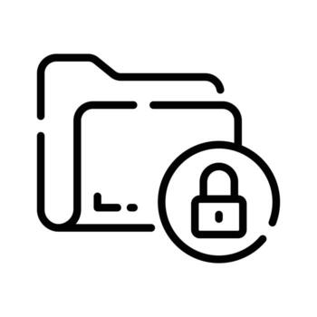 fácil a editar lineal icono de seguro carpeta archivo vector