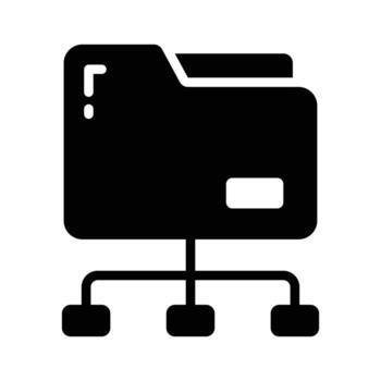 un personalizable glifo icono de compartido carpeta vector