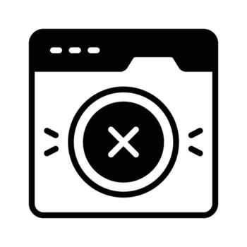 visualmente atractivo glifo icono de web error página. vector